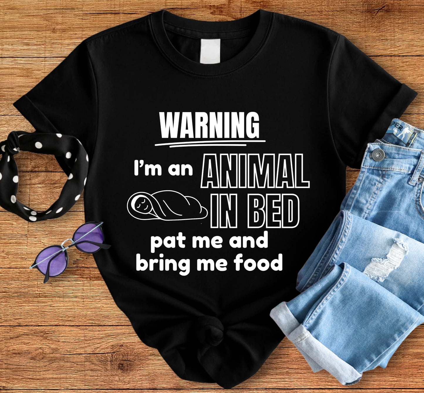 Warning: Animal In Bed Tee
