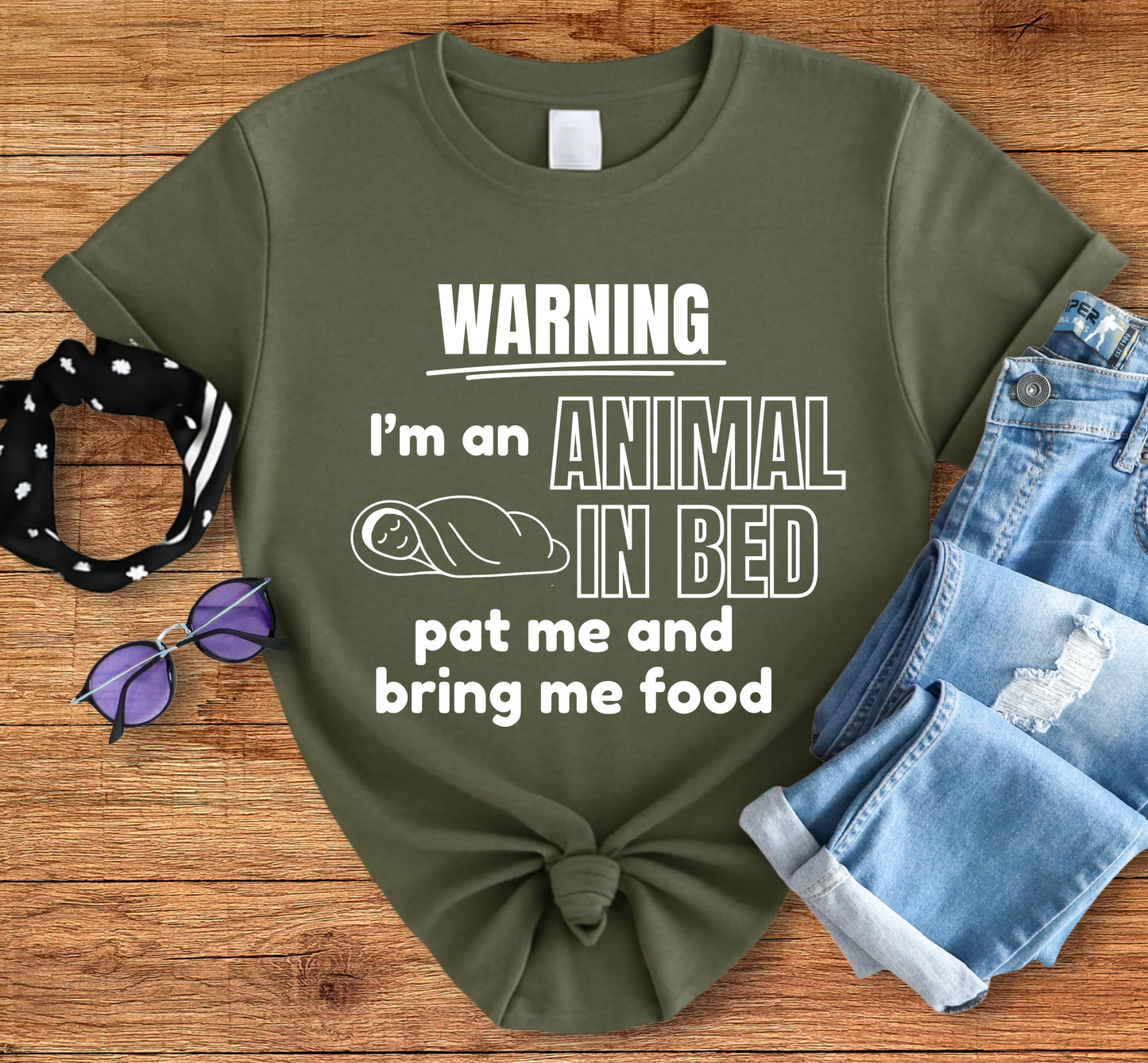 Warning: Animal In Bed Tee