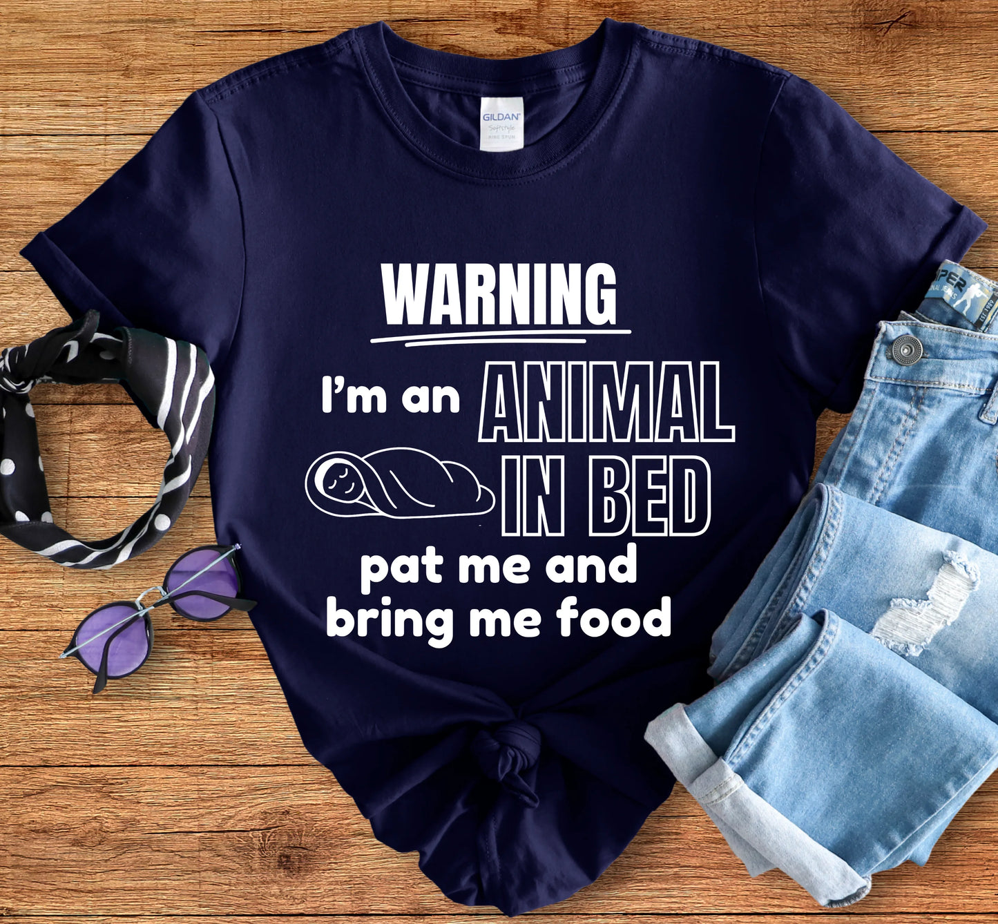 Warning: Animal In Bed Tee