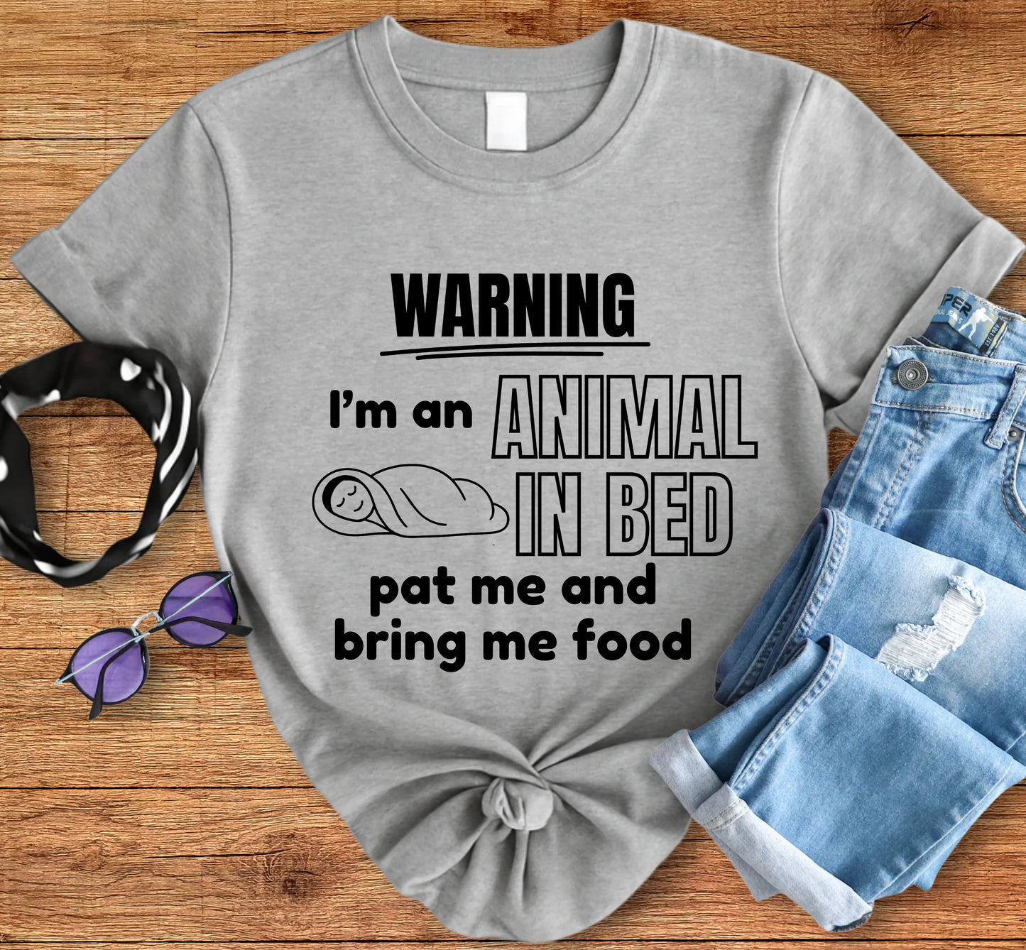Warning: Animal In Bed Tee