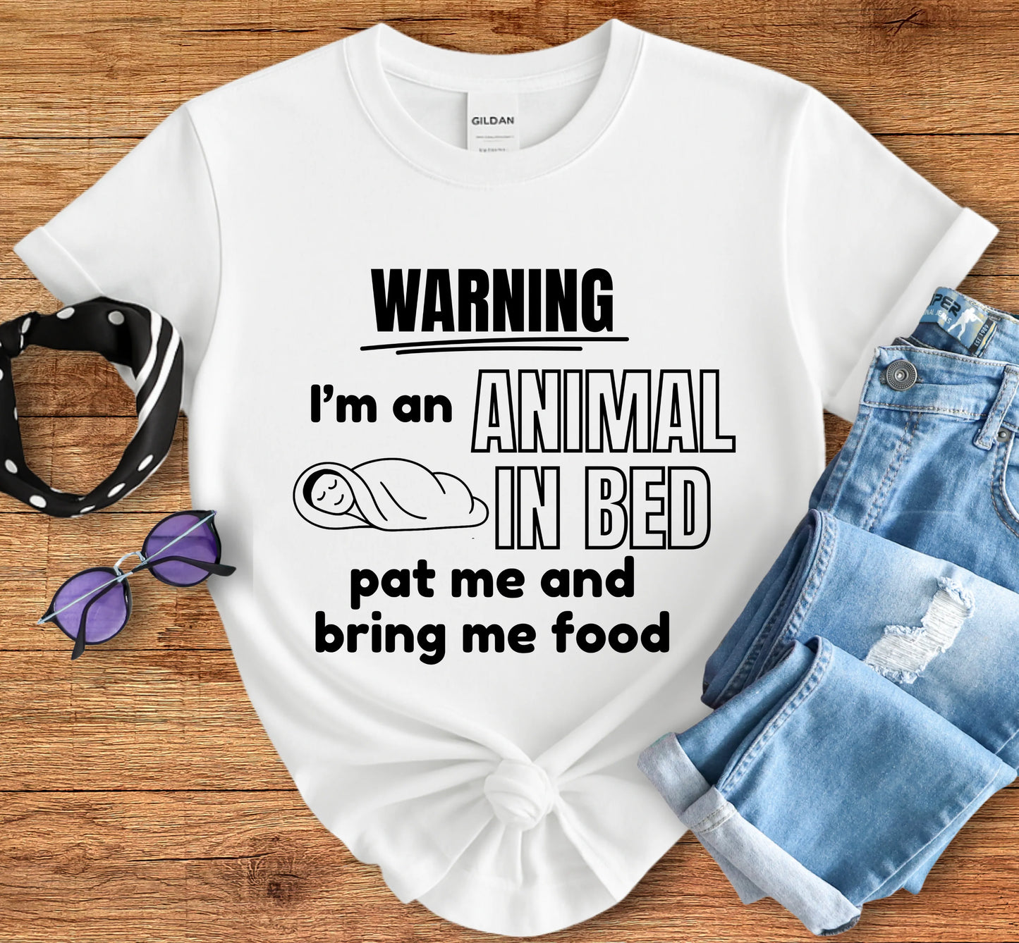 Warning: Animal In Bed Tee